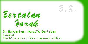 bertalan horak business card